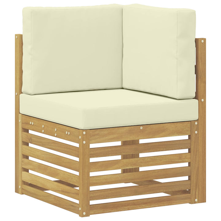 Udendørs sofagruppe 10 stk. Hvid og cremefarvet Polyester