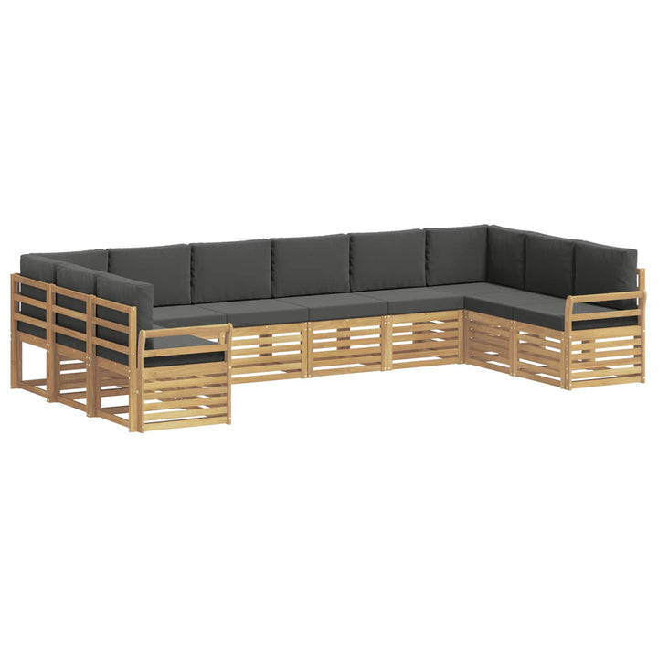 Udendørs sofagruppe 10 stk. Hvid og antracit Polyester