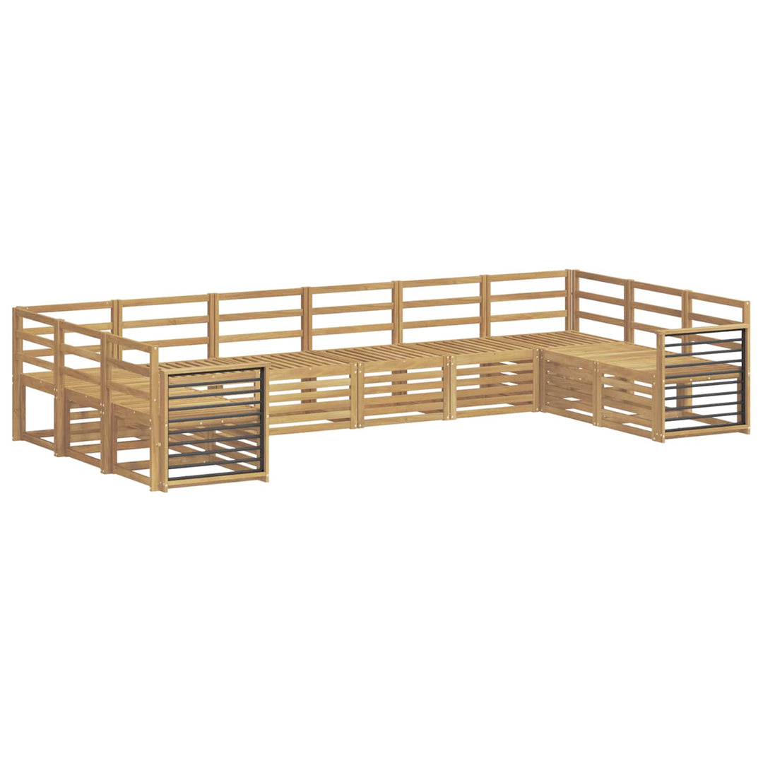 Udendørs sofagruppe 10 pcs Hvid 363 x 187,5 x 73 cm