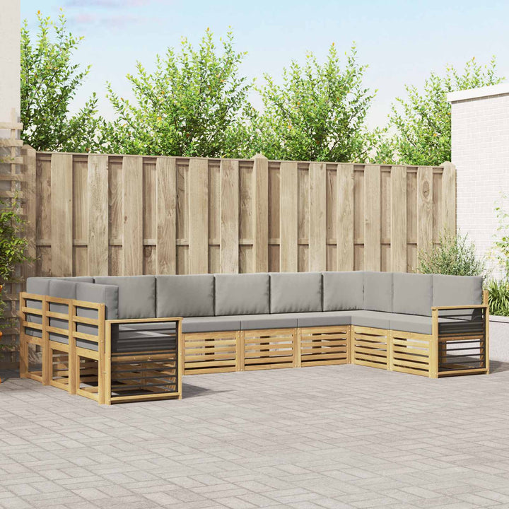 Sektionalsofa sæt 10 pcs Hvid og lysegrå 363 x 187,5 x 73 cm