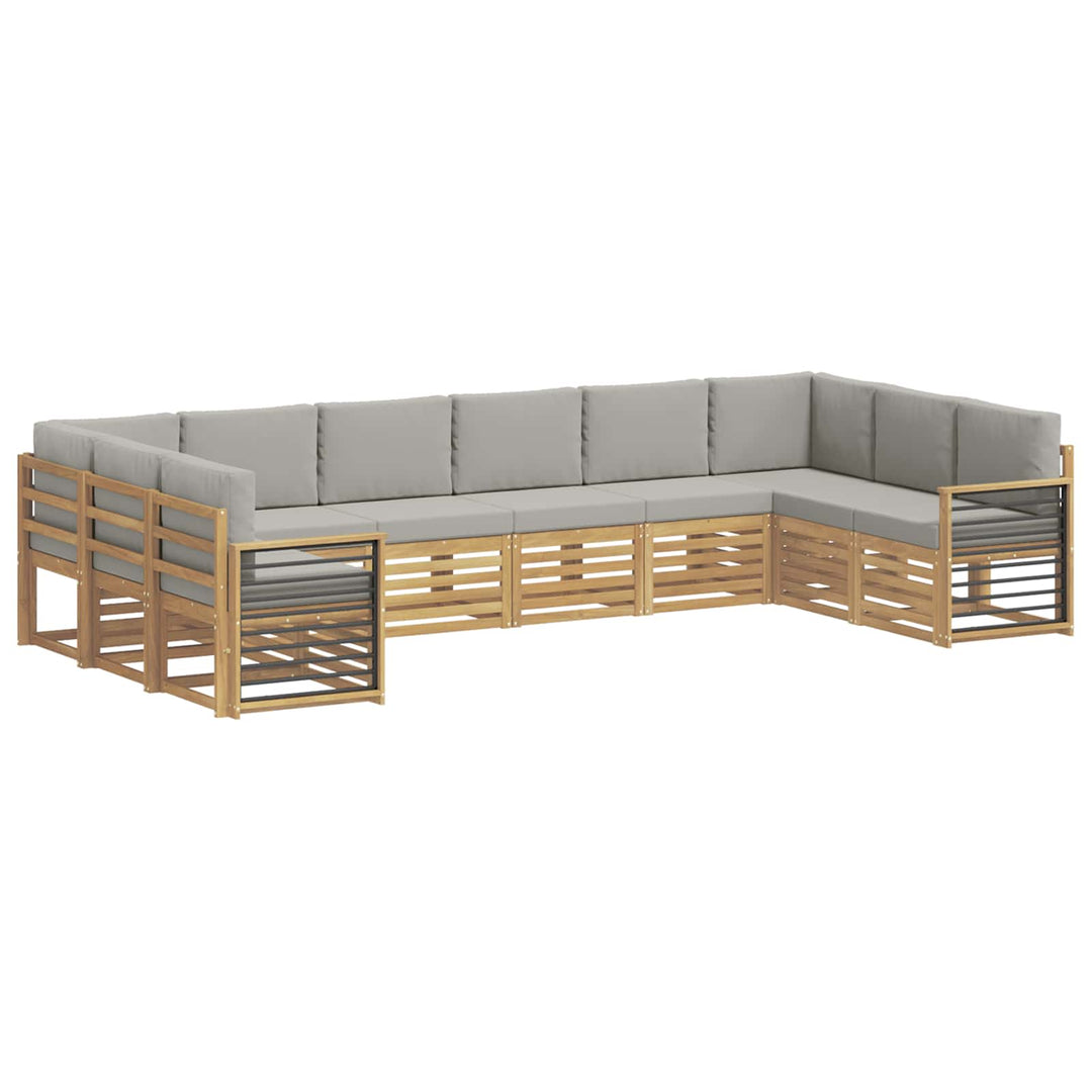 Sektionalsofa sæt 10 pcs Hvid og lysegrå 363 x 187,5 x 73 cm