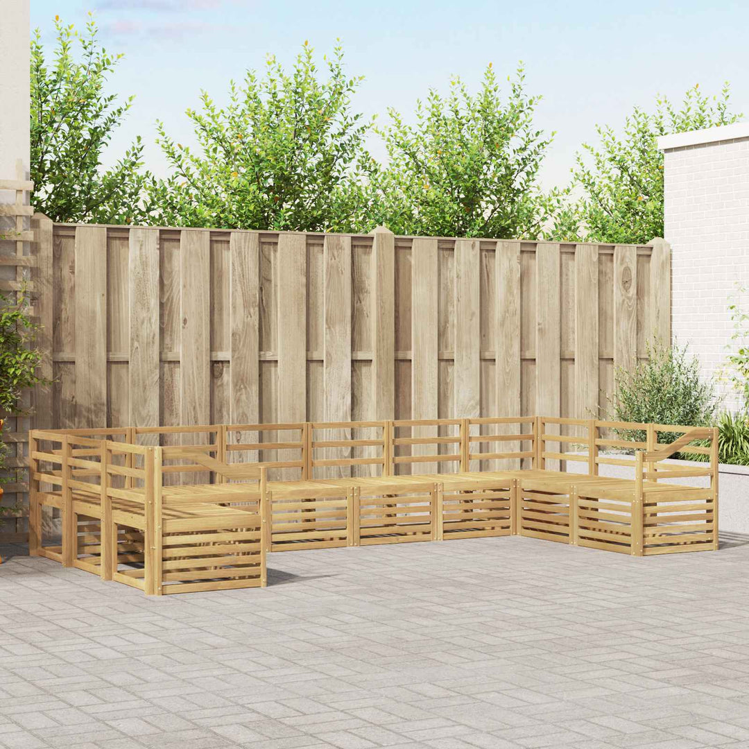 Udendørs sofagruppe 10 pcs Hvid 363 x 185,5 x 73 cm
