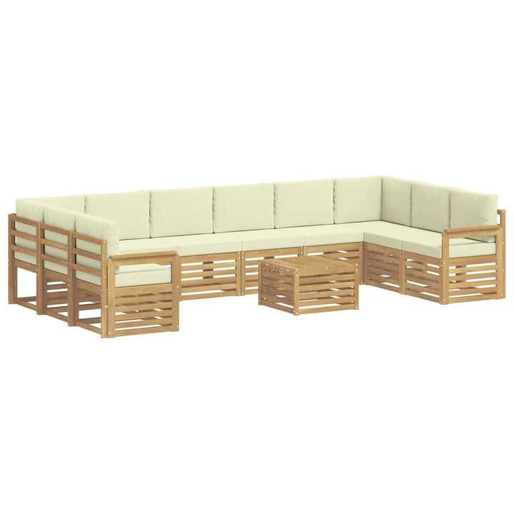 Udendørs sofagruppe 8 pcs Hvid og creme 59 x 59 x 37 cm