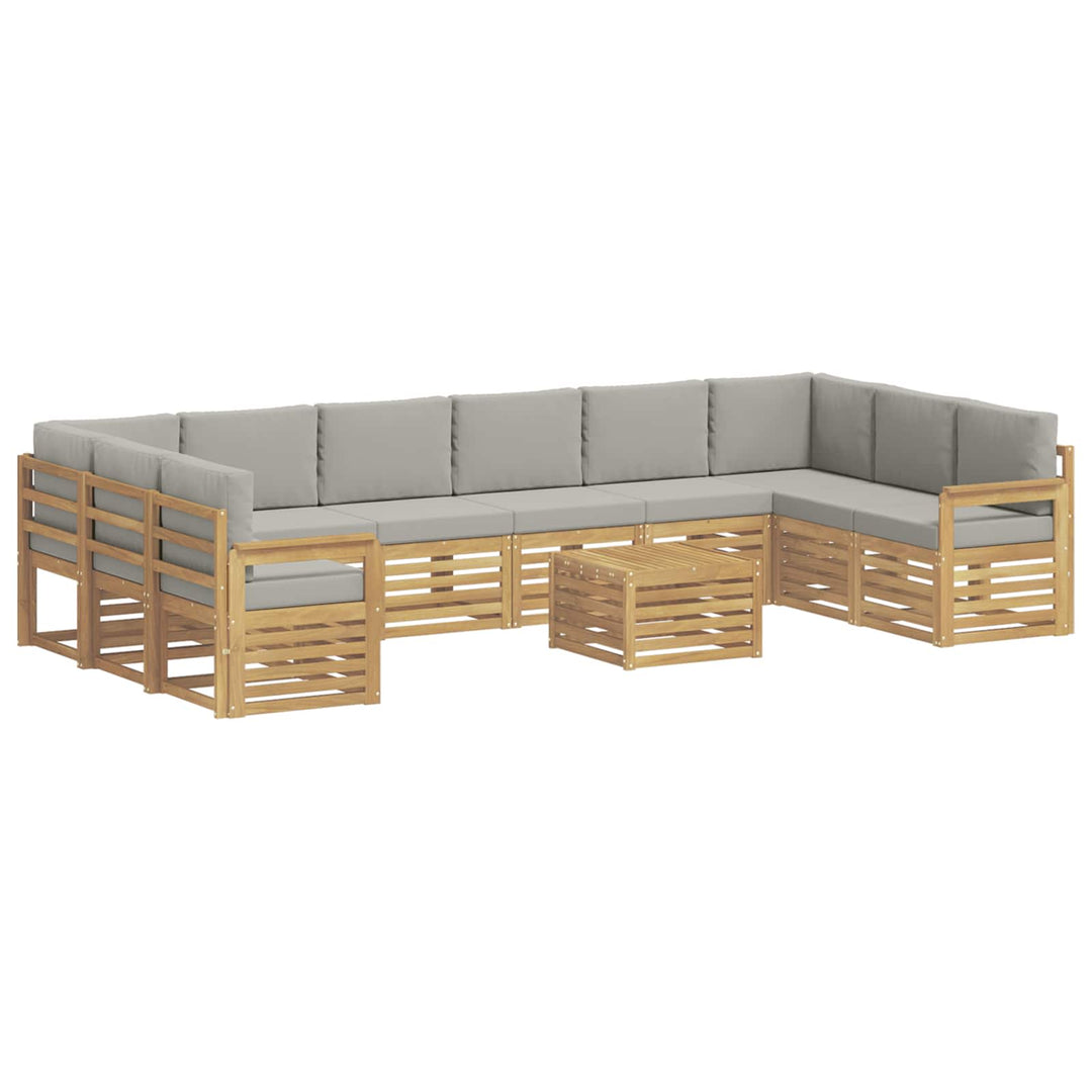Udendørs sofagruppe 8 pcs Hvid Og Lys Grå 59 x 59 x 37 cm