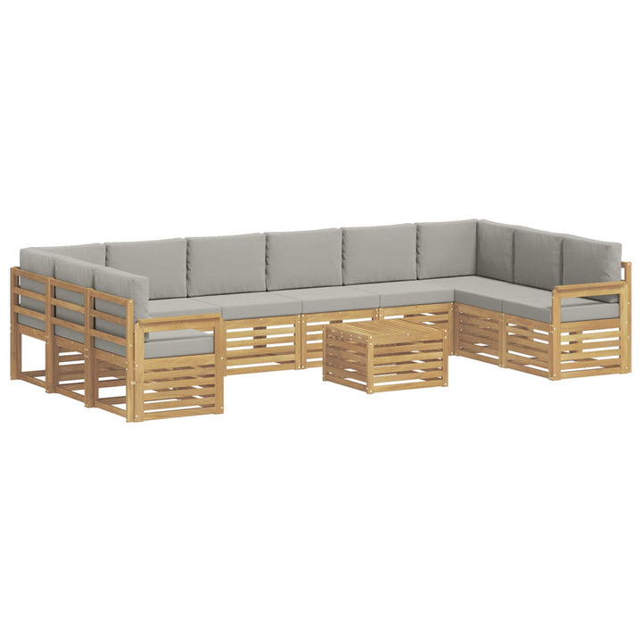 Udendørs sofagruppe 8 pcs Hvid Og Lys Grå 59 x 59 x 37 cm