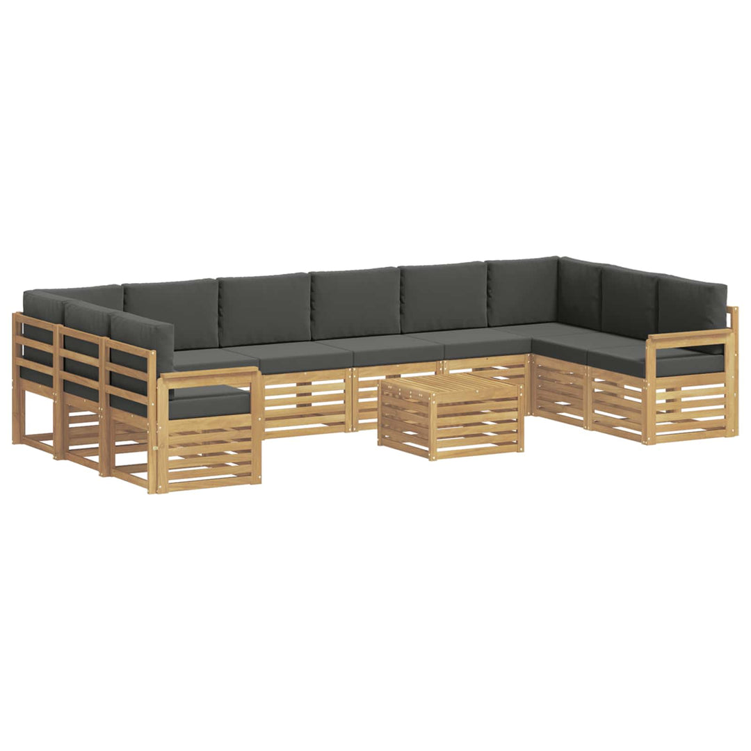 Udendørs sofagruppe 8 pcs Hvid og Antracitgrå 59 x 59 x 37 cm