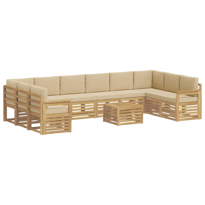 Udendørs sofagruppe 8 pcs Hvid og Beige 59 x 59 x 37 cm