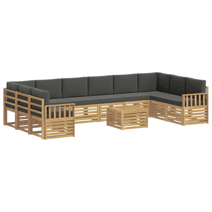Udendørs sofagruppe 8 pcs Hvid og Antracitgrå 59 x 59 x 37 cm