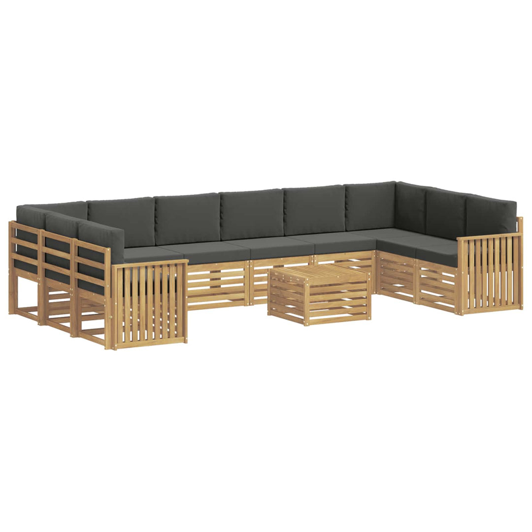 Udendørs sofagruppe 11 stk. Hvid og antracit Polyester