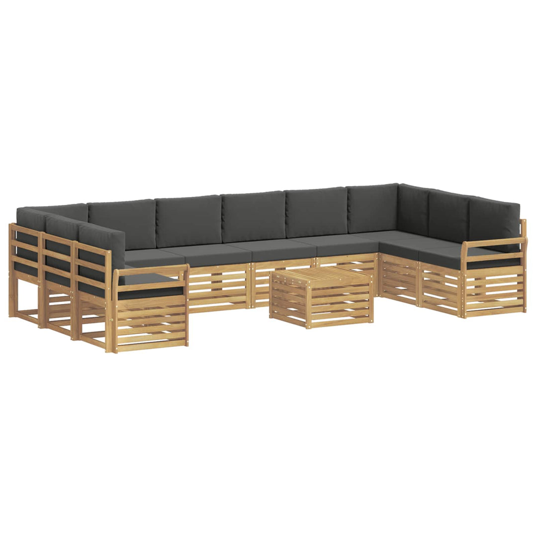 Udendørs sofagruppe 11 stk. Hvid og antracit Polyester