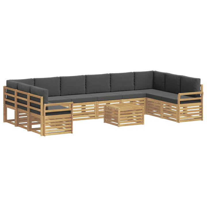 Udendørs sofagruppe 11 stk. Hvid og antracit Polyester