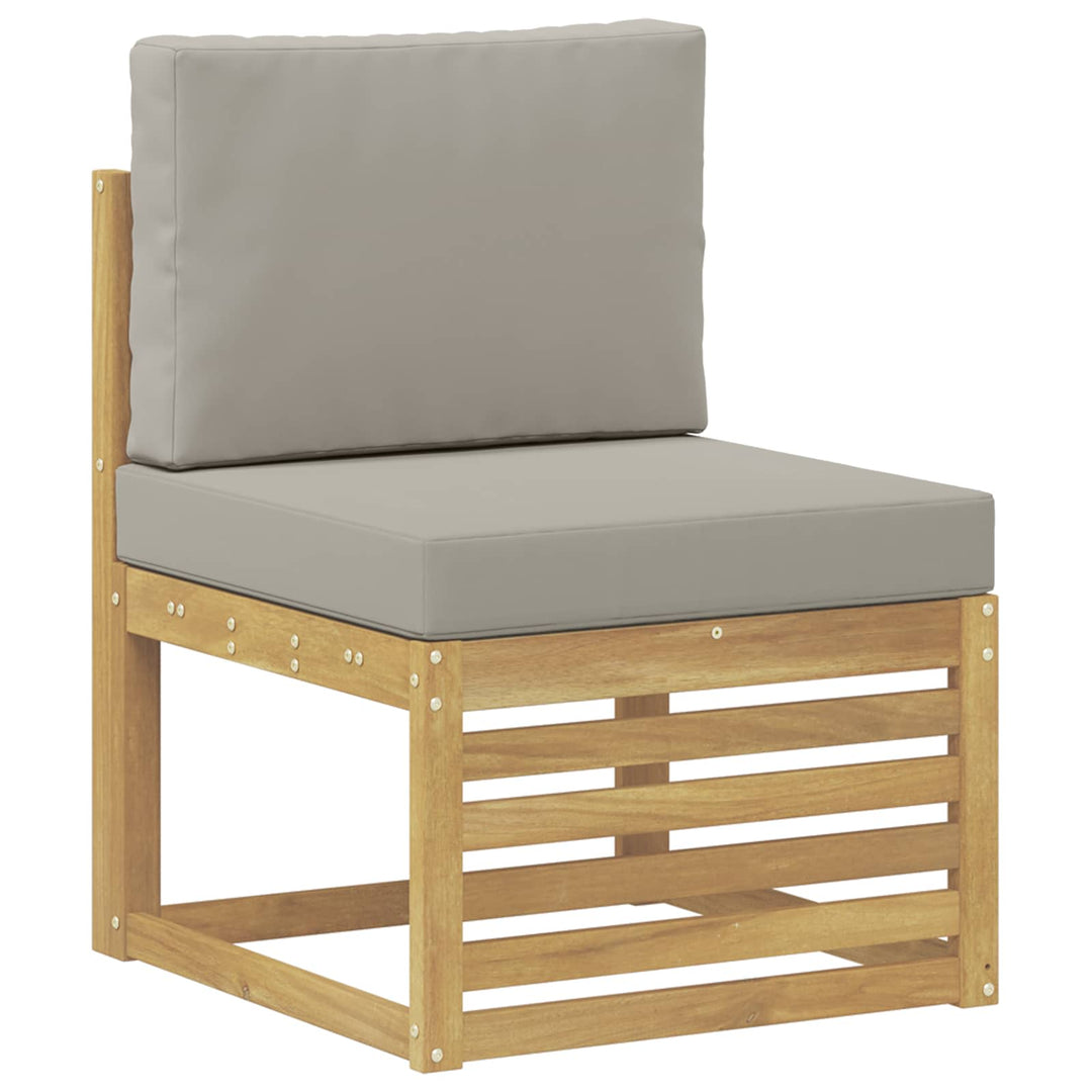 Udendørs sofagruppe 11 stk. Hvid og lysegrå Polyester