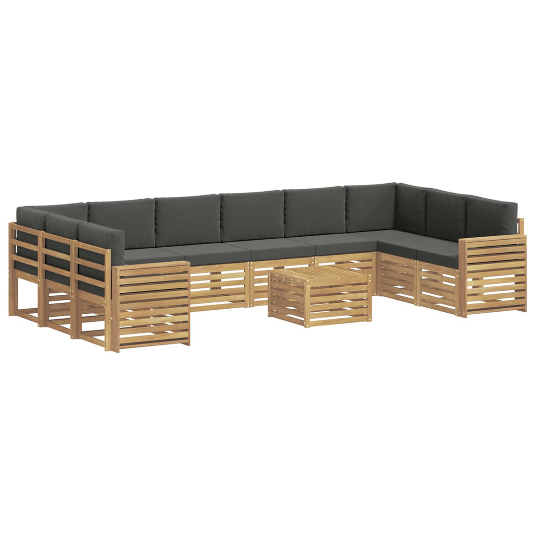 Udendørs sofagruppe 11 stk. Hvid og antracit Polyester