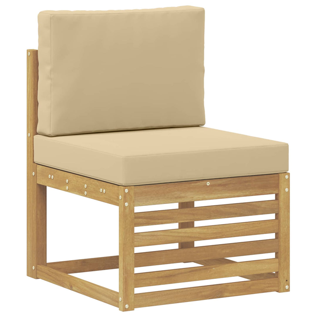 Udendørs sofagruppe 11 stk. Hvid og Beige Polyester