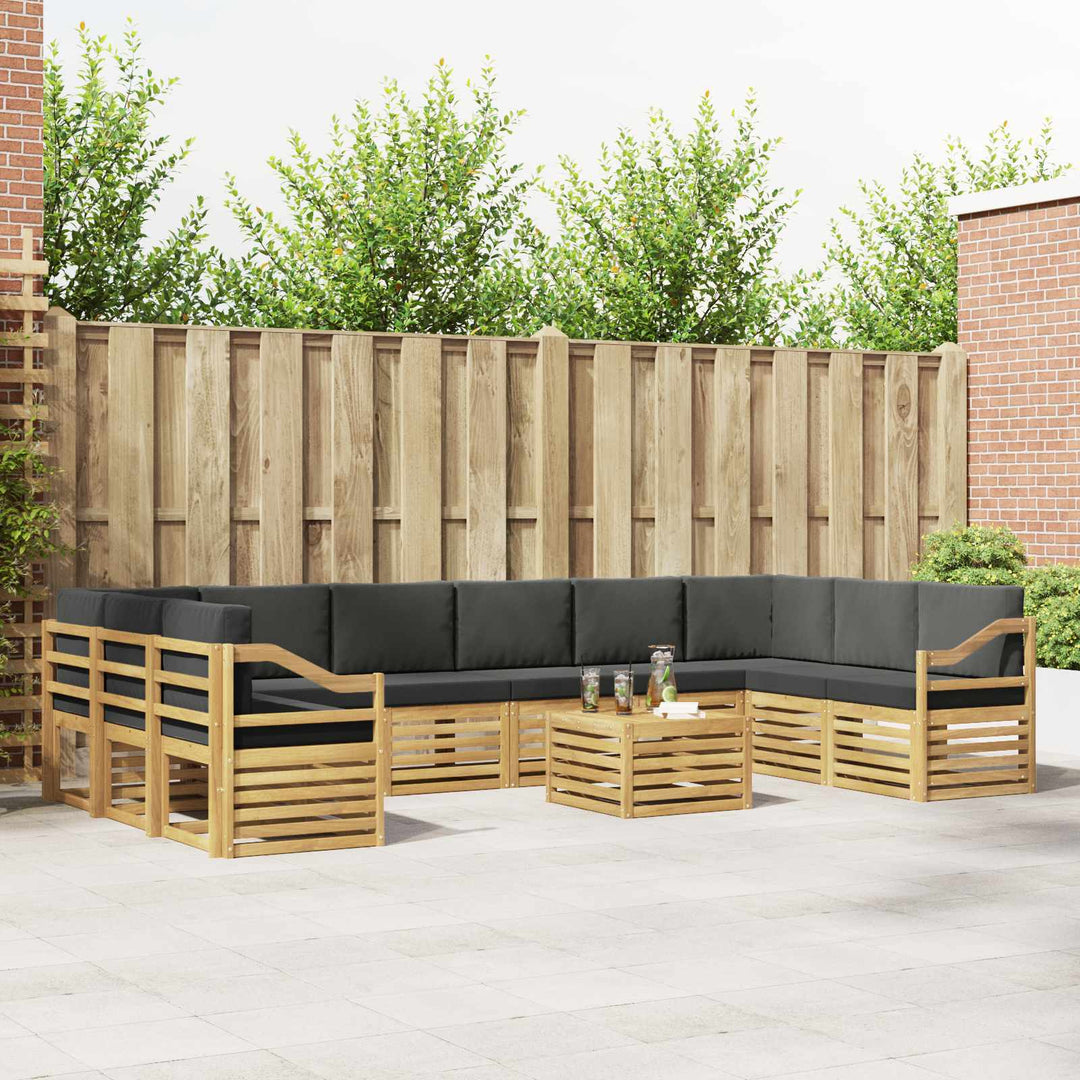 Udendørs sofagruppe 8 pcs Hvid og Antracitgrå 59 x 59 x 37 cm