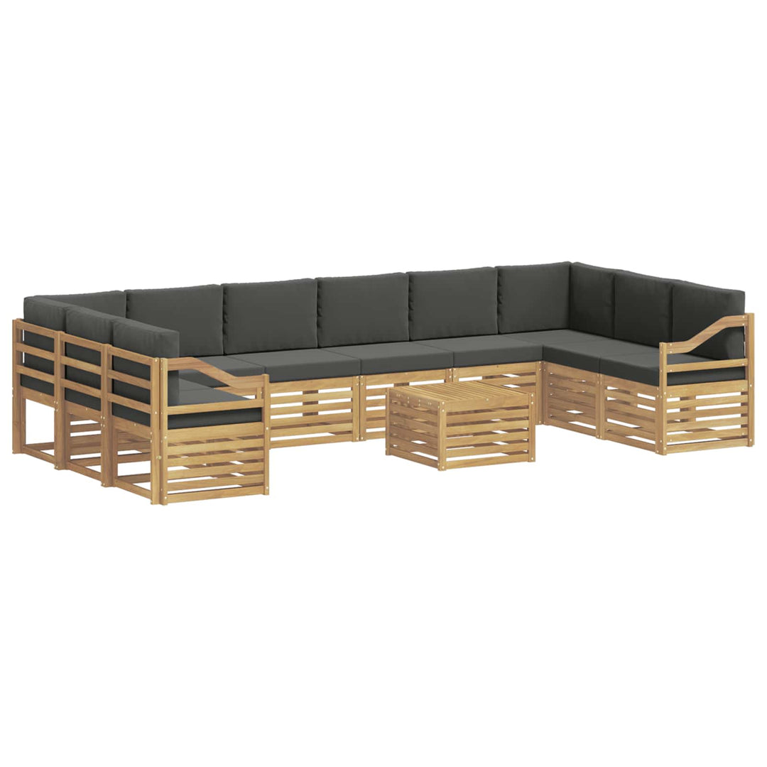 Udendørs sofagruppe 8 pcs Hvid og Antracitgrå 59 x 59 x 37 cm