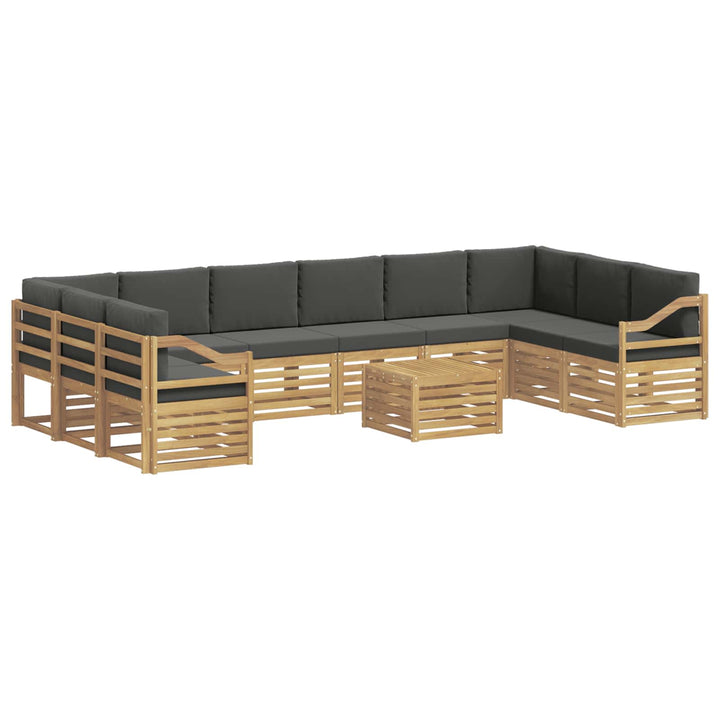 Udendørs sofagruppe 8 pcs Hvid og Antracitgrå 59 x 59 x 37 cm