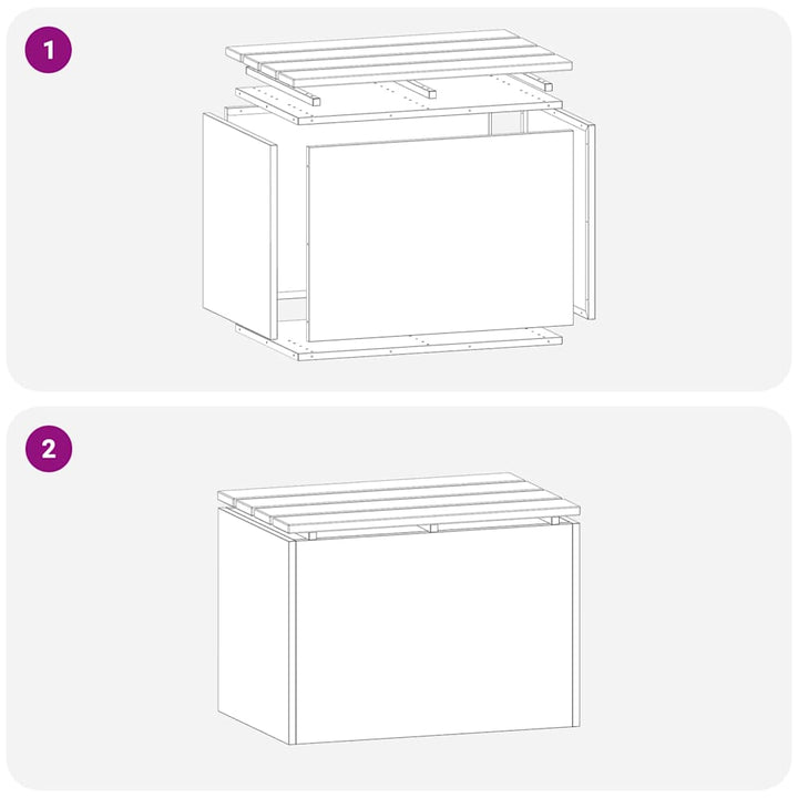 Havebænk Sort 60 x 40 x 43 cm Massiv douglas træ og stål