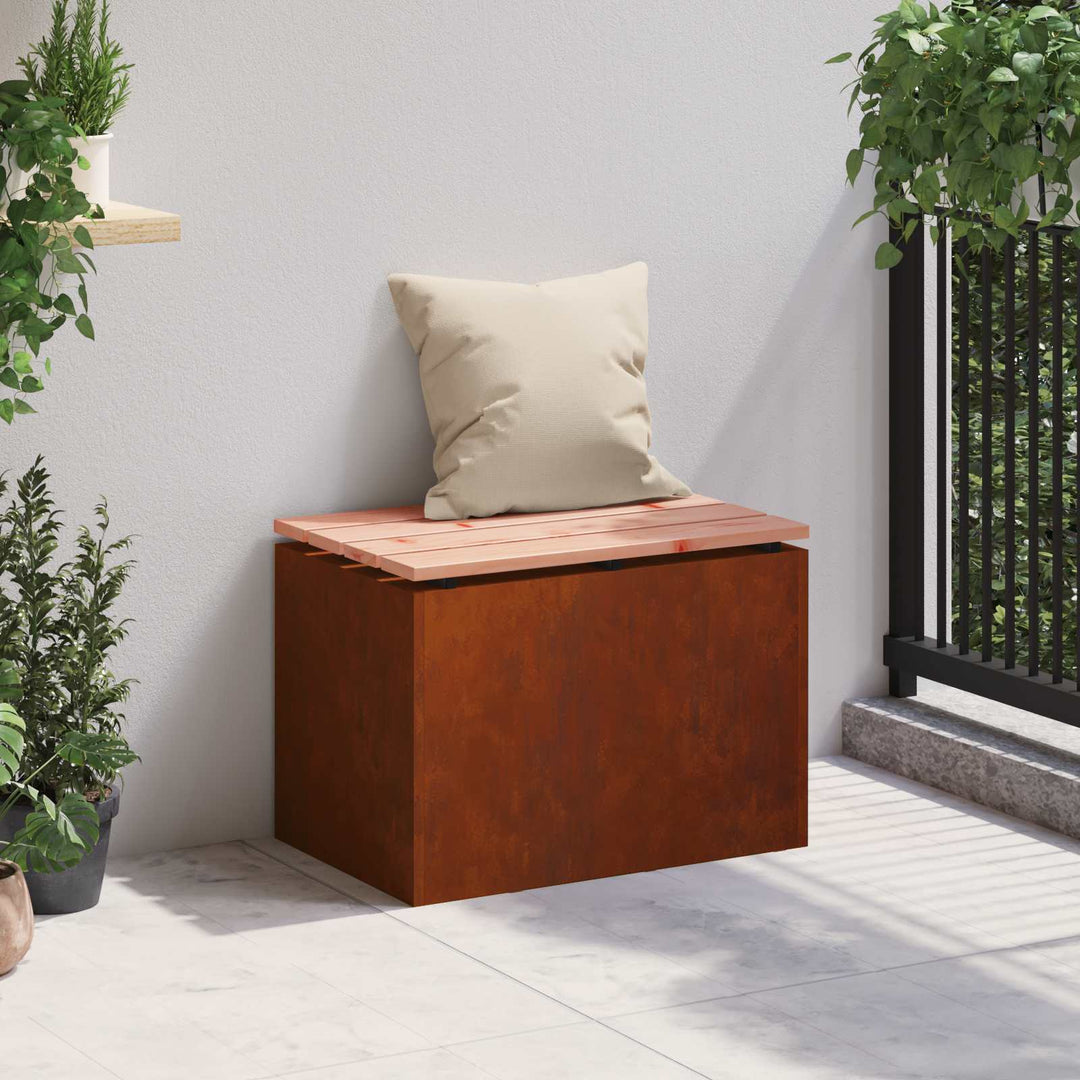Havebænk 1 -Seater 60 x 40 x 43 cm Forvitret stål Rusten