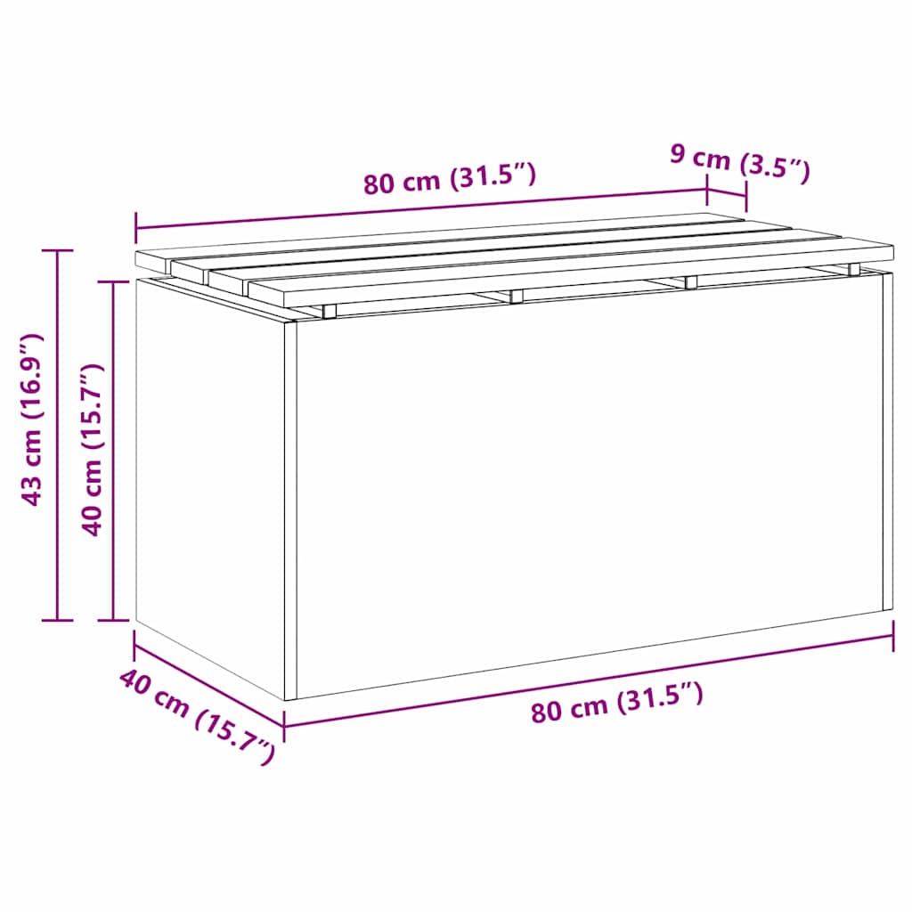 Havebænk Hvid 80 x 40 x 43 cm Stål