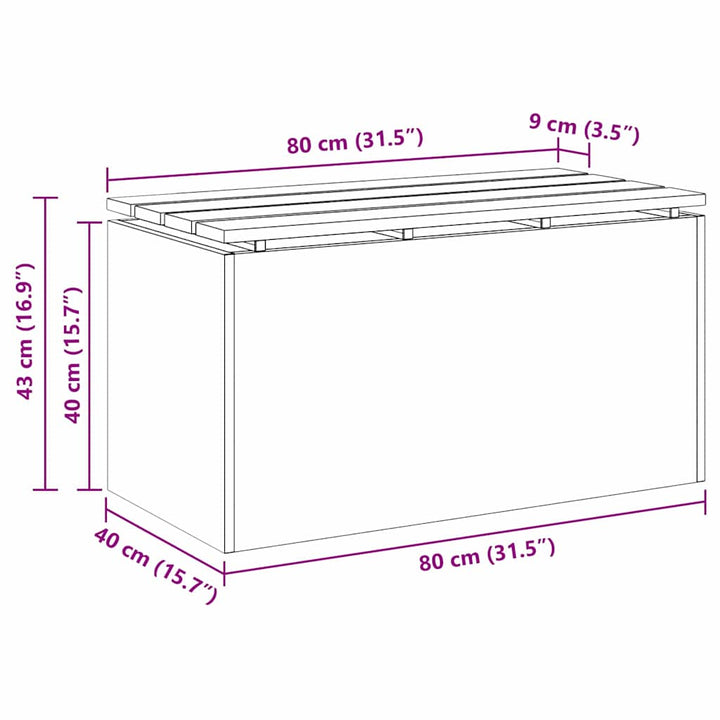 Havebænk Hvid 80 x 40 x 43 cm Stål