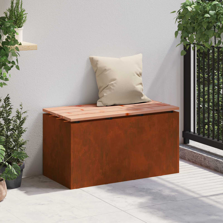 Havebænk 2 -Seater 80 x 40 x 43 cm Forvitret stål Rusten