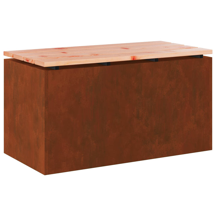 Havebænk 2 -Seater 80 x 40 x 43 cm Forvitret stål Rusten