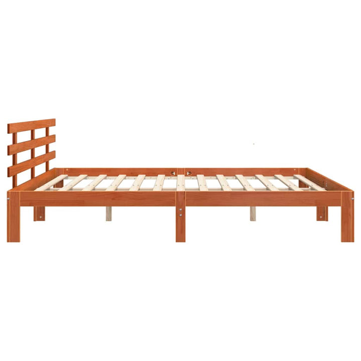 Sengestel Voks brun 203.5 x 205.5 x 69.5 cm Massivt fyrretræ