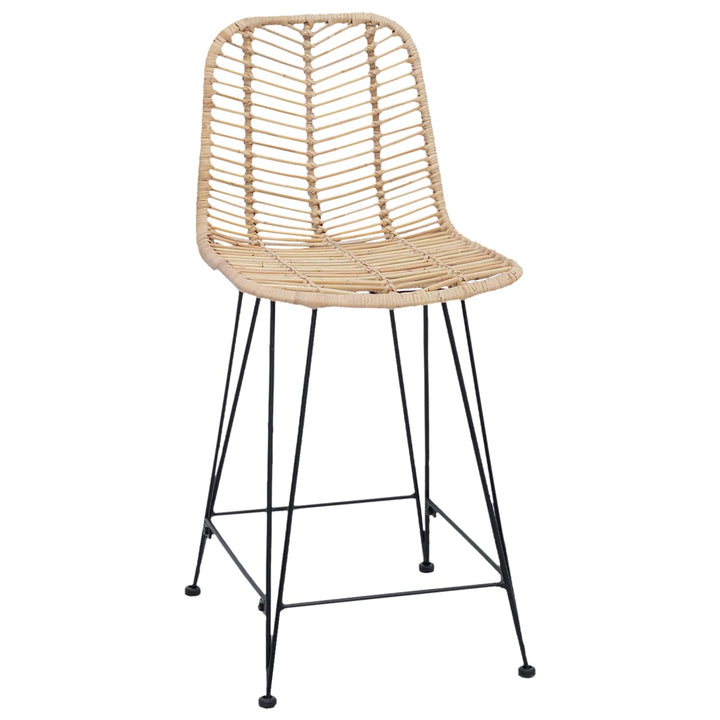 Barstol 2 pcs Naturfarvet 44,5 x 54,5 x 97,5 cm Rattan og Jern