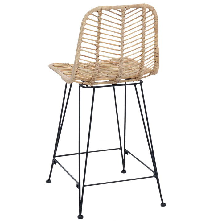 Barstol 2 pcs Naturfarvet 44,5 x 54,5 x 97,5 cm Rattan og Jern