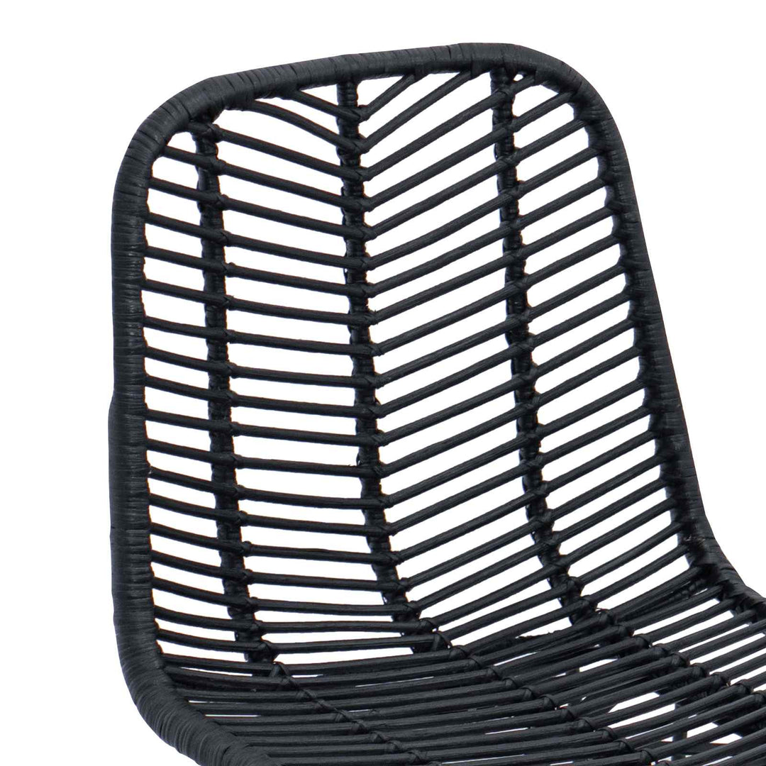 Barstol 2 pcs 44,5 x 54,5 x 97,5 cm Rattan og Jern