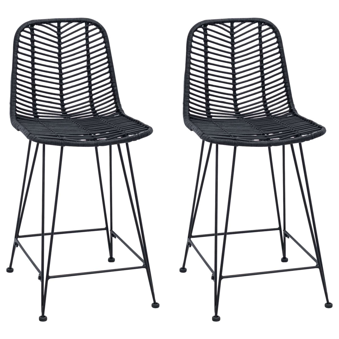 Barstol 2 pcs 44,5 x 54,5 x 97,5 cm Rattan og Jern