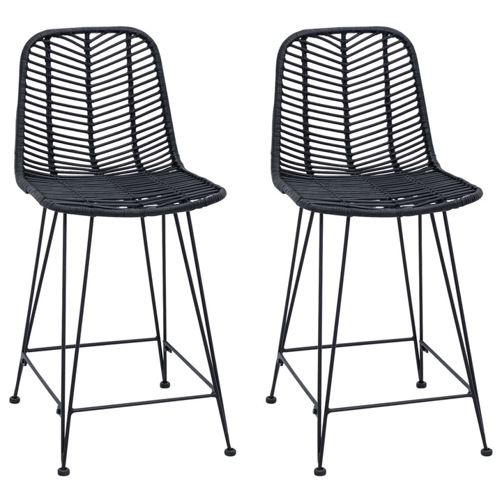 Barstol 2 pcs 44,5 x 54,5 x 97,5 cm Rattan og Jern