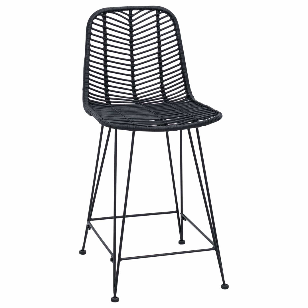 Barstol 2 pcs 44,5 x 54,5 x 97,5 cm Rattan og Jern
