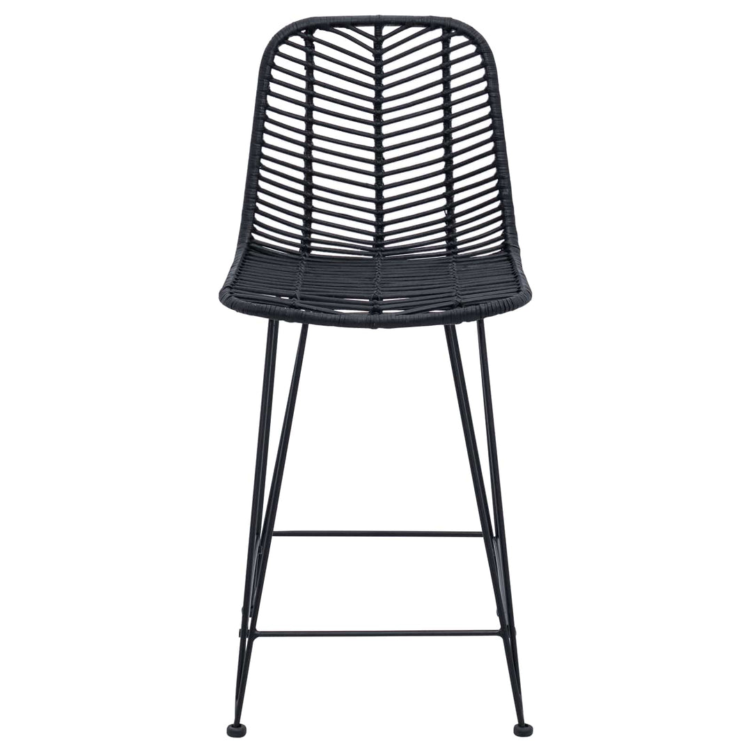 Barstol 2 pcs 44,5 x 54,5 x 97,5 cm Rattan og Jern