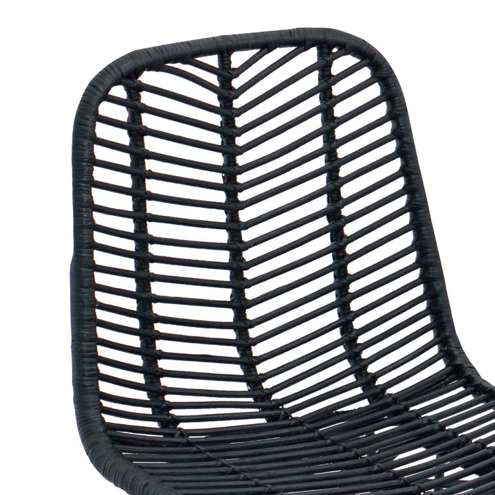 Barstol 2 pcs 44 x 52 x 111 cm Rattan og Jern
