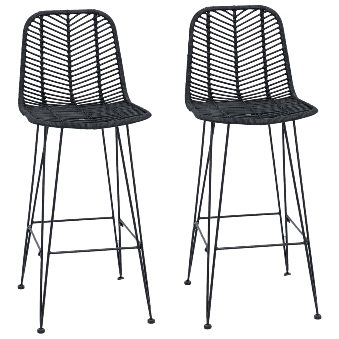 Barstol 2 pcs 44 x 52 x 111 cm Rattan og Jern