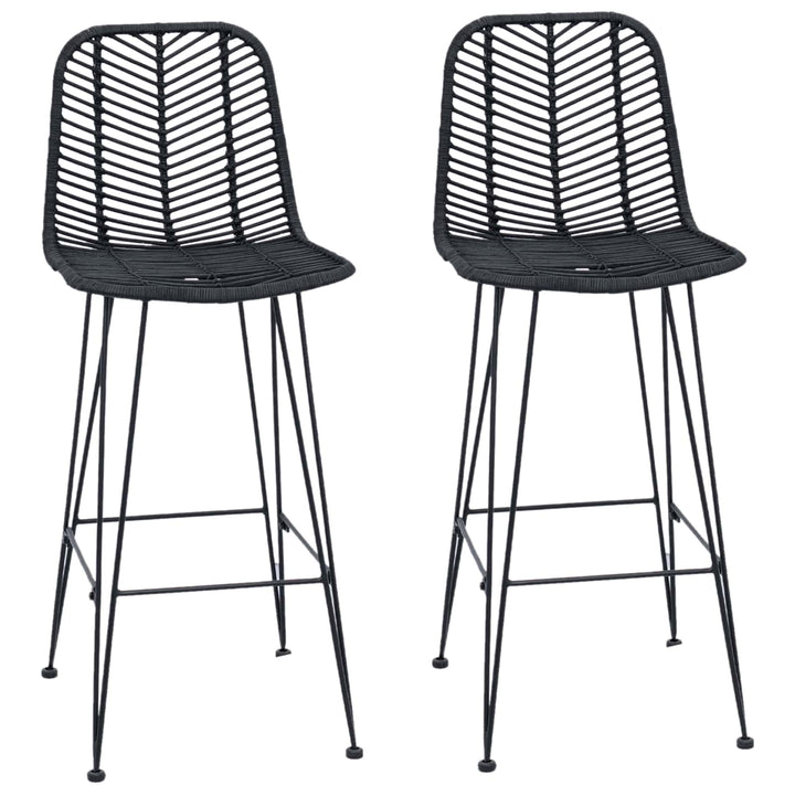 Barstol 2 pcs 44 x 52 x 111 cm Rattan og Jern