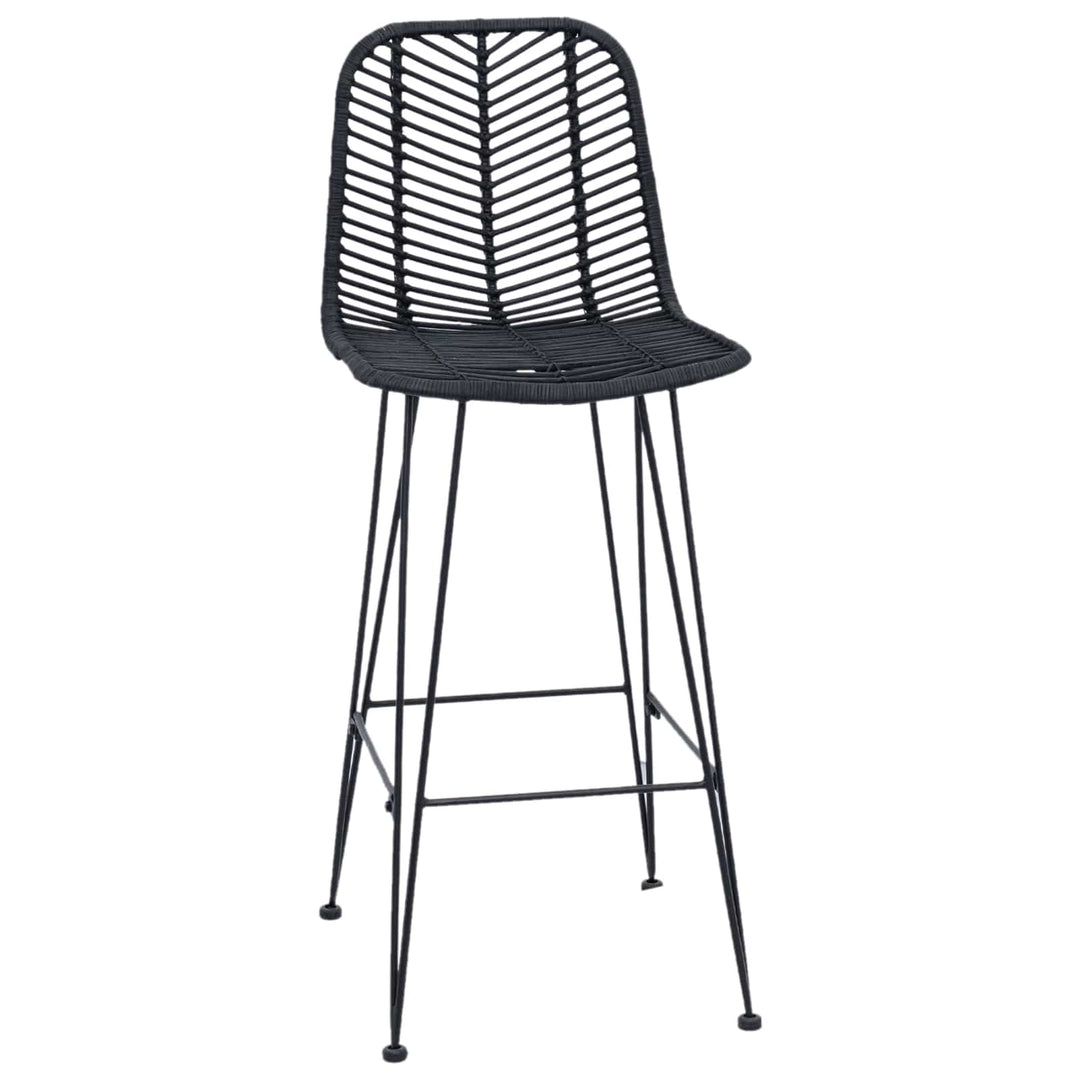 Barstol 2 pcs 44 x 52 x 111 cm Rattan og Jern