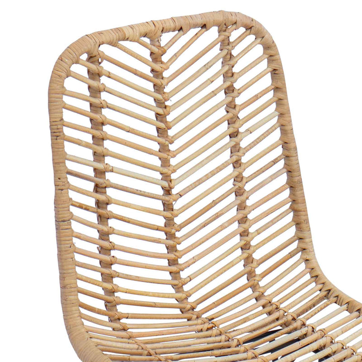 Spisestuestol 2 stk. Rattan og Jern Naturfarvet