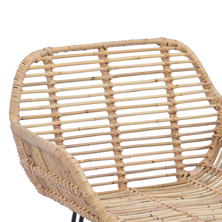 Barstol 2 pcs 55 x 52 x 92 cm Rattan og Jern