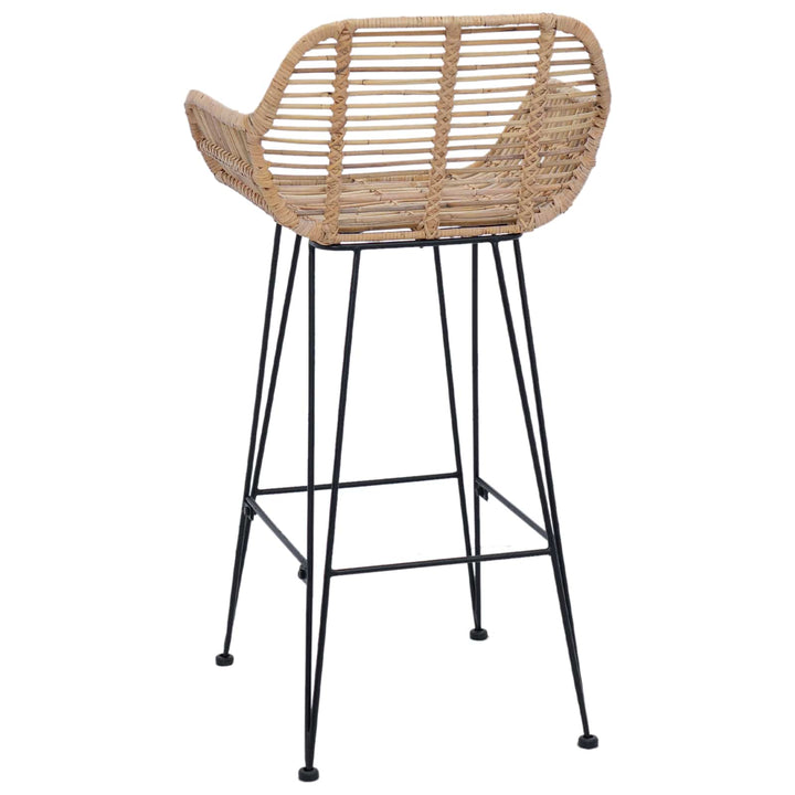 Barstol 2 pcs 55 x 52 x 92 cm Rattan og Jern
