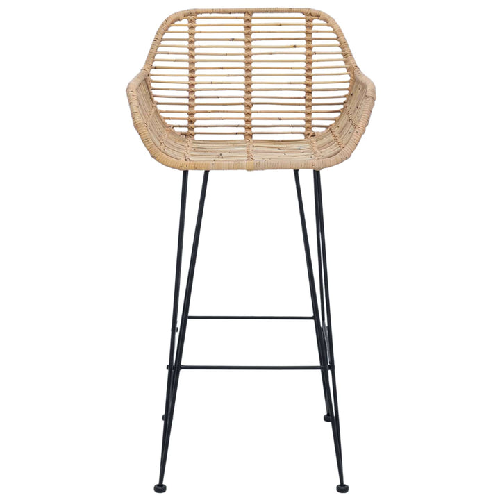 Barstol 2 pcs 55 x 52 x 92 cm Rattan og Jern