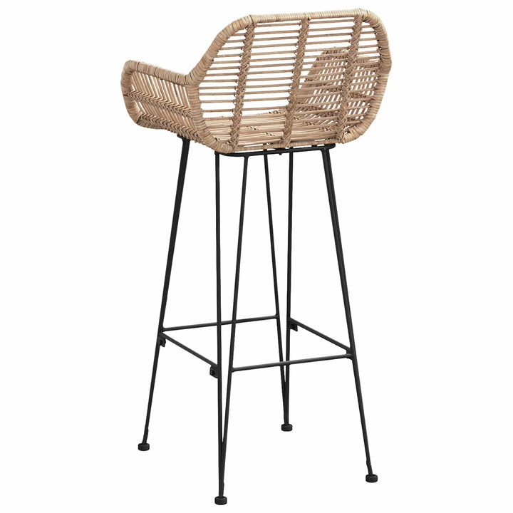 Barstol 2 pcs 55 x 52 x 105 cm Rattan og Jern