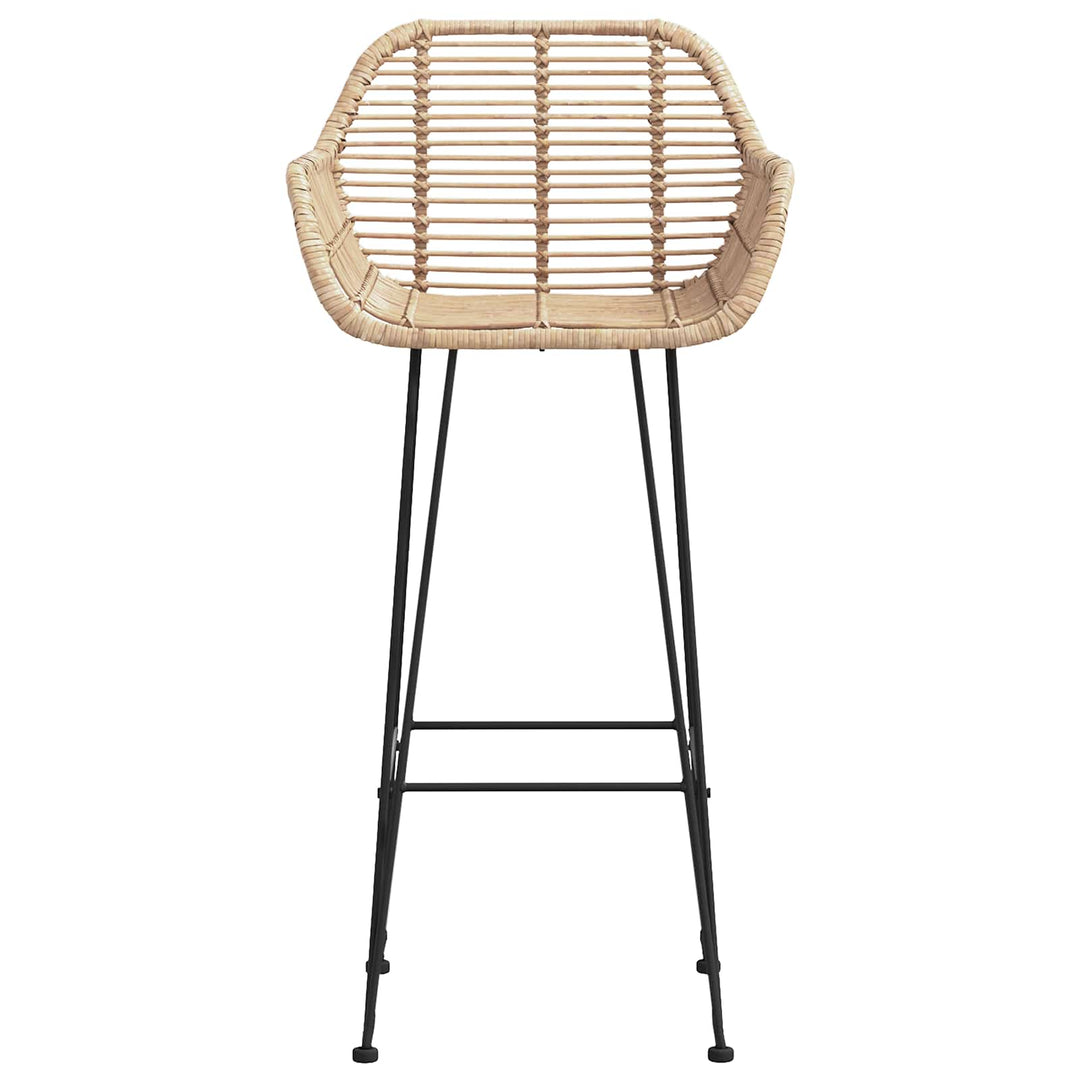 Barstol 2 pcs 55 x 52 x 105 cm Rattan og Jern