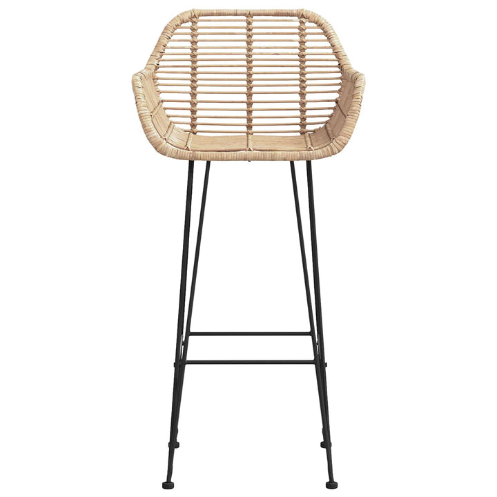 Barstol 2 pcs 55 x 52 x 105 cm Rattan og Jern