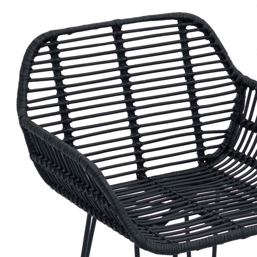 Barstol 2 pcs 55 x 52 x 92 cm Rattan og Jern