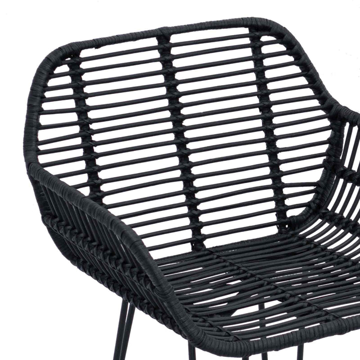 Barstol 2 pcs 55 x 52 x 92 cm Rattan og Jern