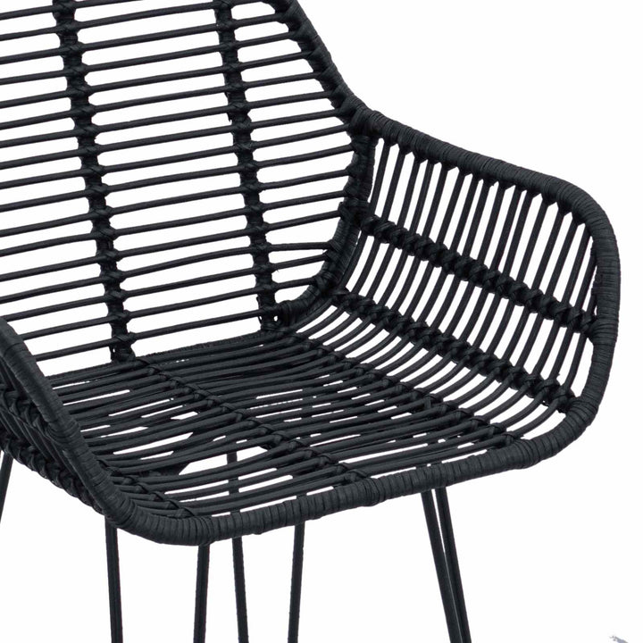 Barstol 2 pcs 55 x 52 x 92 cm Rattan og Jern