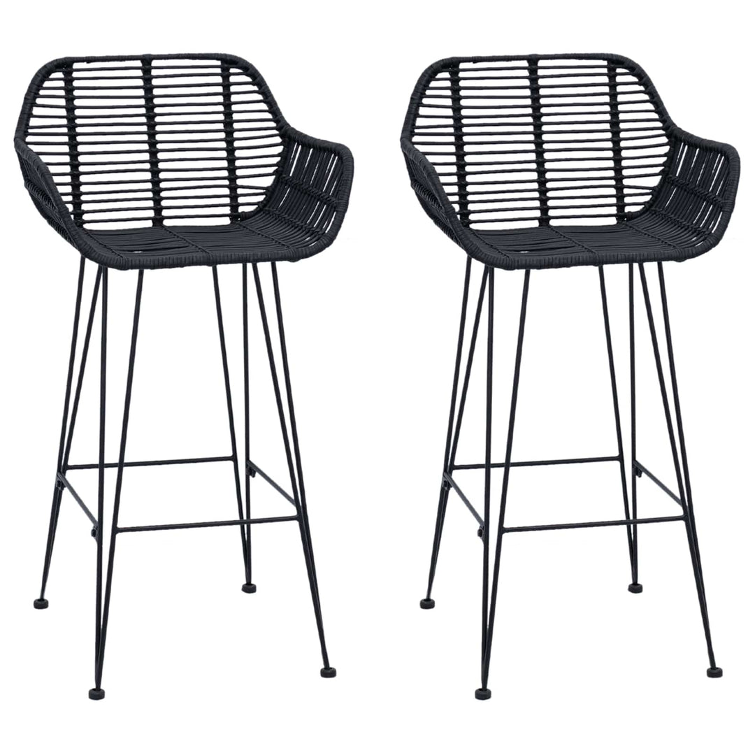 Barstol 2 pcs 55 x 52 x 92 cm Rattan og Jern